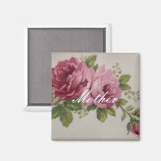 Rosa Elegance Magnet (Vorderseite/Rückseite)