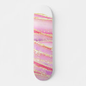Rosa Elegant Agate Wavy Design Skateboard (Vorne)