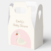 Rosa Elegant Boho Arch Princess Swan Baby Dusche Geschenkschachtel (Geöffnet)