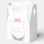 Rosa Elegant Bow Eucalyptus Wappen Babydusche Geschenkschachtel (Geöffnet)