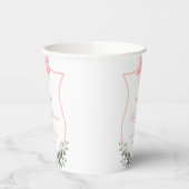 Rosa Elegant Bow Eucalyptus Wappen Babydusche Pappbecher (Links)