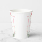 Rosa Elegant Bow Eucalyptus Wappen Babydusche Pappbecher (Rechts)