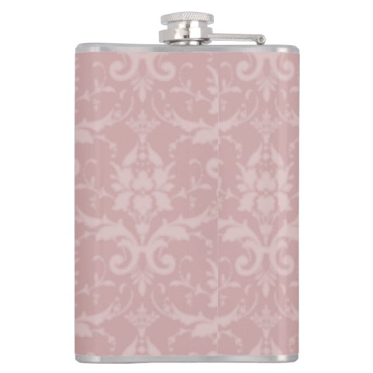 Rosa Elegant Damask Flask Flachmann (Rückseite)