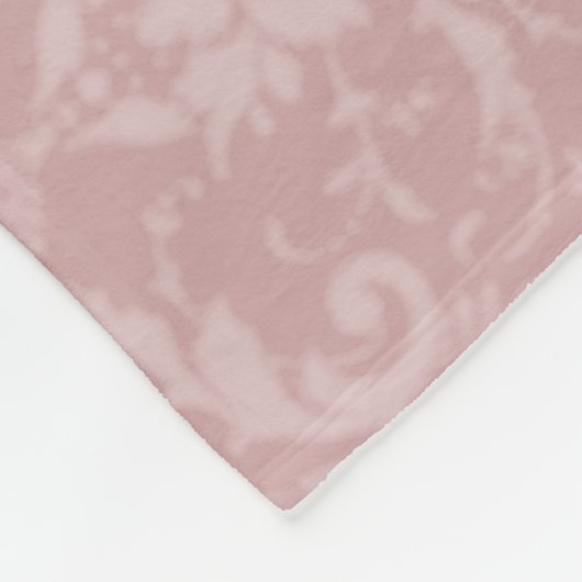 Rosa Elegant Damask Personalisiert Fleece Blanket (Ecke)