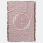 Rosa Elegant Damask Personalisierte Knochendecke Decke (Vorderseite Vertikal)