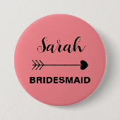 Rosa Elegant & Einfaches Individuelle Name Button (Vorderseite)