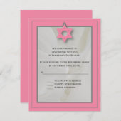 Rosa Elegant Fabric Bat Mitzvah UAWG Replik Karte (Vorne/Hinten)