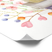 Rosa Elegant Floral Bow Book Baby Dusche Willkomme Poster (Ecke)