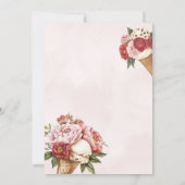 Rosa Elegant, florales Brautparty Invit Einladung (Rückseite)