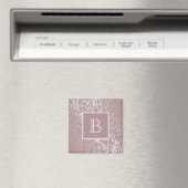 Rosa Elegant Geblüht Monogram Magnet (In Situ (Geschirrspüler))