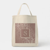 Rosa Elegant Geblüht Monogram Tote Bag Tragetasche (Rückseite)