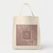 Rosa Elegant Geblüht Monogram Tote Bag Tragetasche (Vorne)