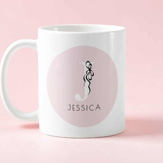Rosa Elegant Initial Girly Feminine Chic Monogram Kaffeetasse