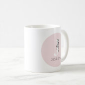 Rosa Elegant Initial Girly Feminine Chic Monogram Kaffeetasse (VorderseiteRechts)