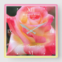 Rosa Elegant Lady [Acryl-Wanduhr]