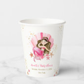 Rosa Elegant Meerjungfrau Starfish Babydusche Pappbecher (Rückseite)