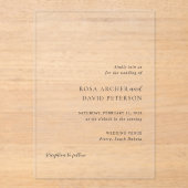 Rosa Elegant Moderne Hochzeit Acryleinladungen (Vorderseite)