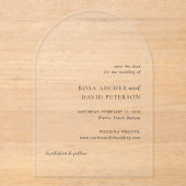 Rosa Elegant Moderne Hochzeit retten Datum Acryleinladungen (Vorderseite)