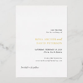 Rosa Elegant Moderne Hochzeit retten Datum Folieneinladung