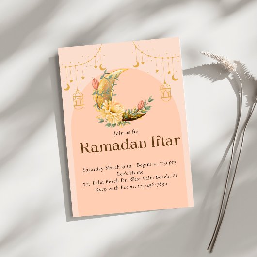 Rosa Elegant Ramadan Iftar Einladung