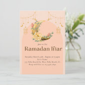 Rosa Elegant Ramadan Iftar Einladung (Stehend Vorderseite)