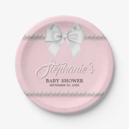 Rosa Elegant Tiffany Pearls Bow Extravagant Baby S Pappteller