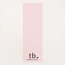 Rosa Elegant Weiblich Minimal Monogramm-Stil Yogamatte