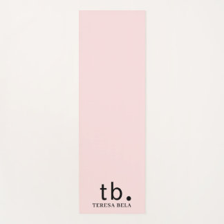 Rosa Elegant Weiblich Minimal Monogramm-Stil Yogamatte