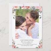 Rosa Elegante Alles in einer Hochzeit Einladung mi (Rückseite)