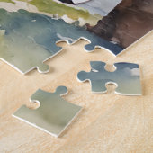 Rosa Elegante: Altes Auto im Wasser Puzzle (Seite)