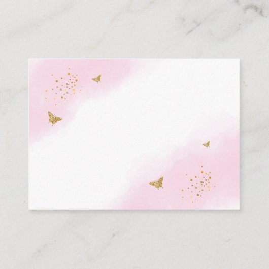 Rosa Elegante Arch Ballerina Bücher für Babydusche Begleitkarte (Rückseite)