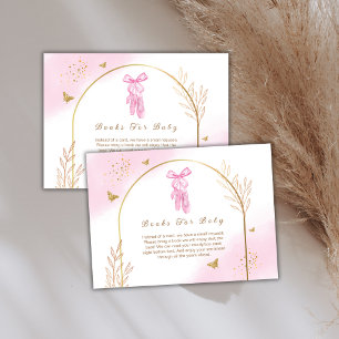 Rosa Elegante Arch Ballerina Bücher für Babydusche Begleitkarte