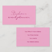 Rosa Elegante Berufliche Girly Visitenkarte (Vorne/Hinten)