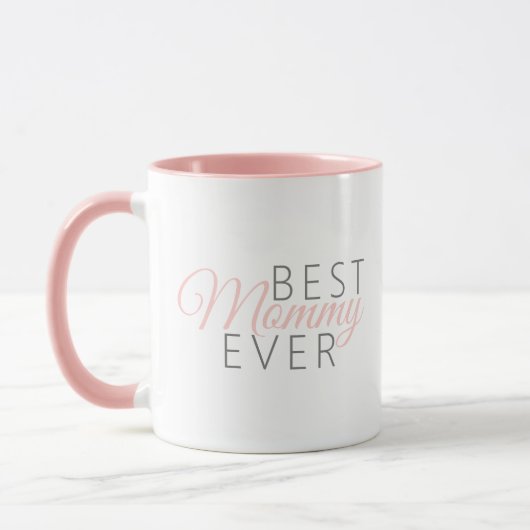 Rosa Elegante Beste Mommy Ever Tasse (Links)