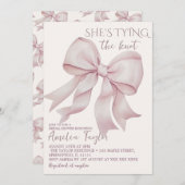 Rosa Elegante Bindung an das Brautparty des Knoten Einladung (Vorne/Hinten)