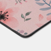 Rosa Elegante Blume Boho Monogram Desk Mat Schreibtischunterlage (Ecke)