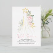 Rosa Elegante Blume Brautparty Folieneinladung (Stehend vorne)