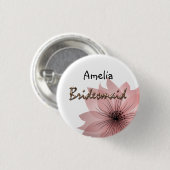 Rosa elegante Blume Button (Vorne & Hinten)