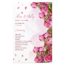Rosa Elegante Blume Hochzeitsprogramme