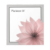 Rosa elegante Blume Notizblock (Vorderseite)