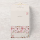 Rosa Elegante Blumenhochzeit All In One Einladung (Außenbereich)