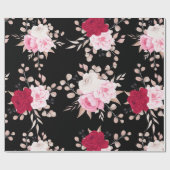Rosa, elegante Blüte Geschenkpapier (Flach)