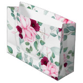 Rosa, elegante Blüte Große Geschenktüte (Vorderseite Schrägansicht)