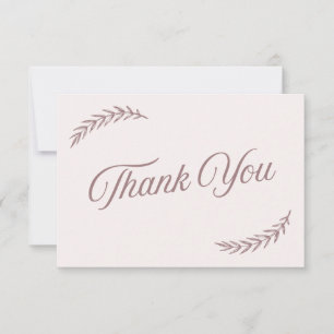 Rosa elegante Boho-Braut-Thank You-Karten Dankeskarte