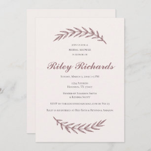 Rosa elegante Brautdusche Einladung