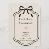 Rosa elegante Brautdusche Einladung (Vorne/Hinten)
