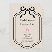 Rosa elegante Brautdusche Einladung (Vorne/Hinten)