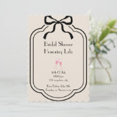 Rosa elegante Brautdusche Einladung (Stehend Vorderseite)