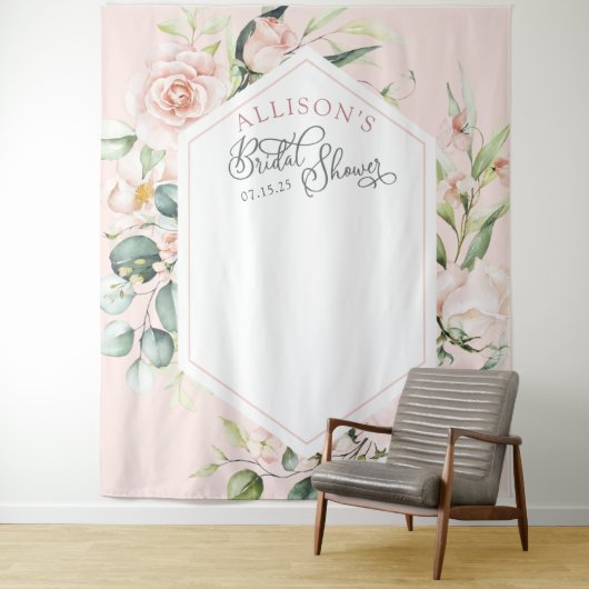 Rosa elegante Brautparty-Kulisse Wandteppich (Beispiel)