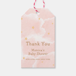 Rosa Elegante Cloud Nine Stars Girl Babydusche Geschenkanhänger